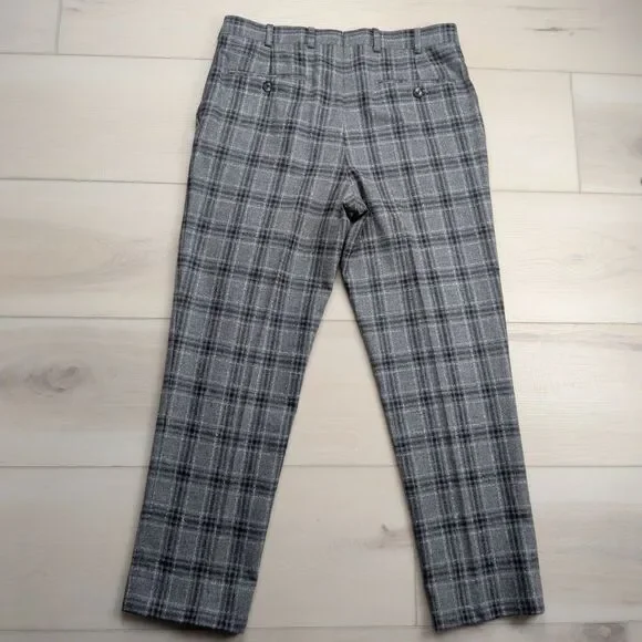 SuitSupply Brescia Dress Pants‎ Mens 32x28 Wool Cashmere Mohair Gray Plaid